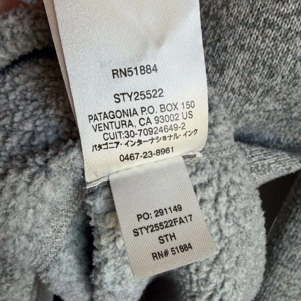Patagonia Men’s Better Sweater 1/4 Zip Pull-Over Fleece Gray Sweatshirt - Picture 9 of 9